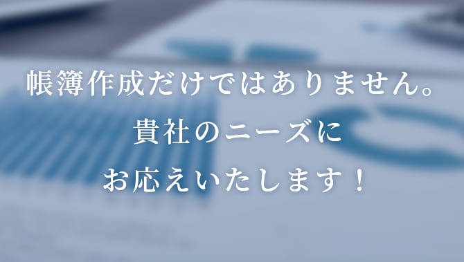 帳簿作成だけではありません。貴社のニーズにお応えします！